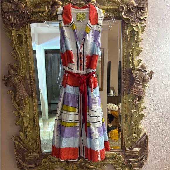 Floreat from Anthropologie 50’s style collared shirt dress with belt - Picture 1 of 6